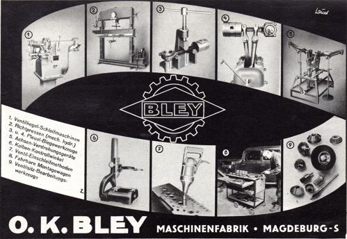 Werbeanzeige Maschinenfabrik O.K. Bley