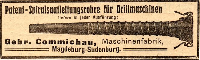 Werbeanzeige Gebrüder Commichau 1908