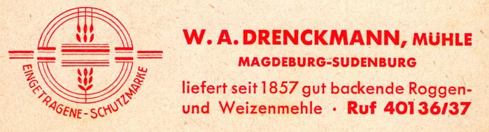 Briefkopf Mühle W. A. Drenckmann
