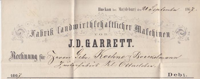 Briefkopf Garrett von 1867