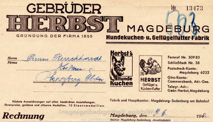 Gebrüder Herbst Briefkopf 1942