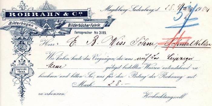 Robrahn Briefkopf von 1904