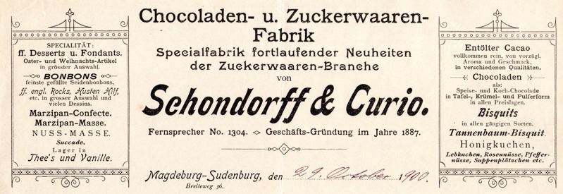 Briefkopf 1900 Schondorff & Curio