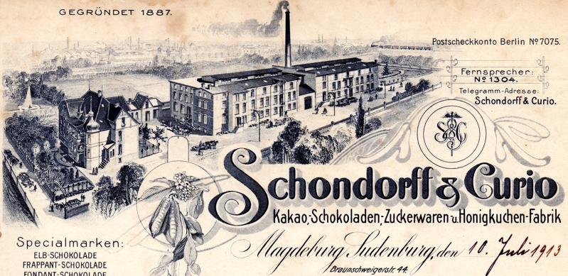 Briefkopf 1913 Schondorff & Curio